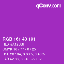 Color code: RGB 161 43 191 | qconv.com