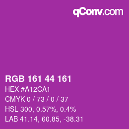 カラーコード: RGB 161 44 161 | qconv.com