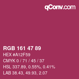 Code couleur: RGB 161 47 89 | qconv.com
