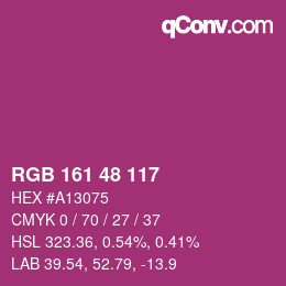 カラーコード: RGB 161 48 117 | qconv.com