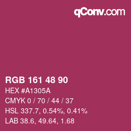 カラーコード: RGB 161 48 90 | qconv.com