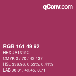 Color code: RGB 161 49 92 | qconv.com