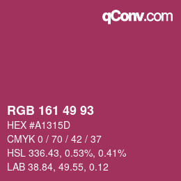Color code: RGB 161 49 93 | qconv.com