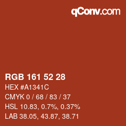 Color code: RGB 161 52 28 | qconv.com