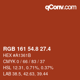 カラーコード: RGB 161 54.8 27.4 | qconv.com