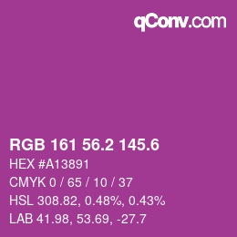 カラーコード: RGB 161 56.2 145.6 | qconv.com