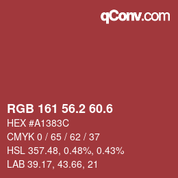 カラーコード: RGB 161 56.2 60.6 | qconv.com