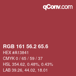 カラーコード: RGB 161 56.2 65.6 | qconv.com