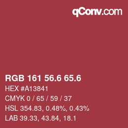 カラーコード: RGB 161 56.6 65.6 | qconv.com