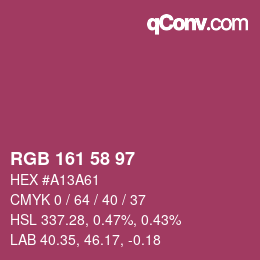 カラーコード: RGB 161 58 97 | qconv.com