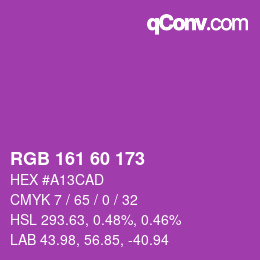 カラーコード: RGB 161 60 173 | qconv.com