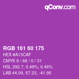 カラーコード: RGB 161 60 175 | qconv.com