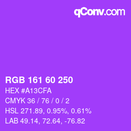 カラーコード: RGB 161 60 250 | qconv.com