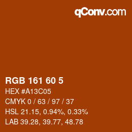 カラーコード: RGB 161 60 5 | qconv.com