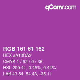 Color code: RGB 161 61 162 | qconv.com