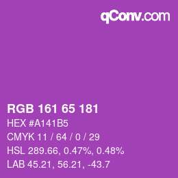 Color code: RGB 161 65 181 | qconv.com