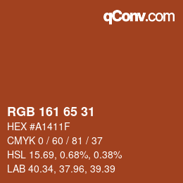 カラーコード: RGB 161 65 31 | qconv.com