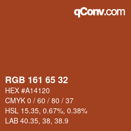 カラーコード: RGB 161 65 32 | qconv.com
