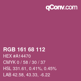 Color code: RGB 161 68 112 | qconv.com