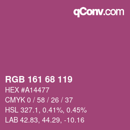 カラーコード: RGB 161 68 119 | qconv.com
