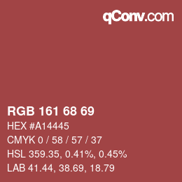 Farbcode: RGB 161 68 69 | qconv.com