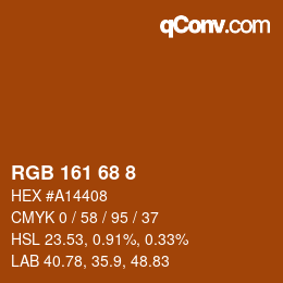 颜色代码: RGB 161 68 8 | qconv.com