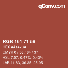 Color code: RGB 161 71 58 | qconv.com