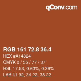 カラーコード: RGB 161 72.8 36.4 | qconv.com