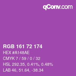 Color code: RGB 161 72 174 | qconv.com