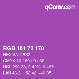Color code: RGB 161 72 178 | qconv.com