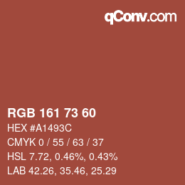 Farbcode: RGB 161 73 60 | qconv.com