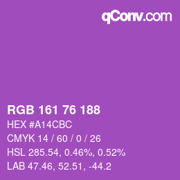 Color code: RGB 161 76 188 | qconv.com
