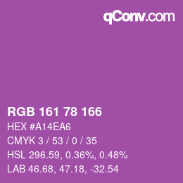 Color code: RGB 161 78 166 | qconv.com