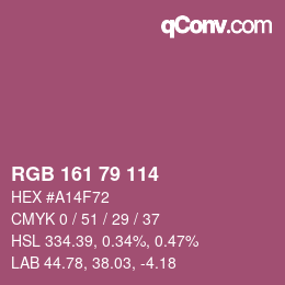Color code: RGB 161 79 114 | qconv.com