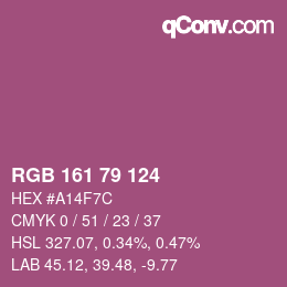 Color code: RGB 161 79 124 | qconv.com