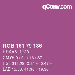 Color code: RGB 161 79 136 | qconv.com