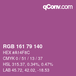 Farbcode: RGB 161 79 140 | qconv.com