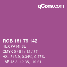 Farbcode: RGB 161 79 142 | qconv.com