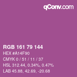 カラーコード: RGB 161 79 144 | qconv.com