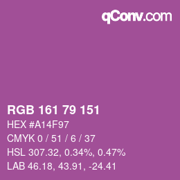 Farbcode: RGB 161 79 151 | qconv.com