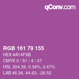 Color code: RGB 161 79 155 | qconv.com