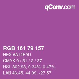 Farbcode: RGB 161 79 157 | qconv.com