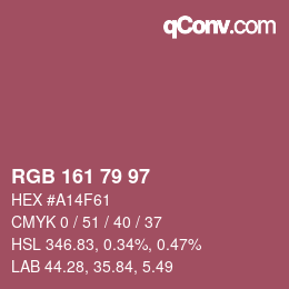 Código de color: RGB 161 79 97 | qconv.com
