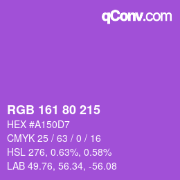 Color code: RGB 161 80 215 | qconv.com