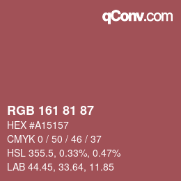 Farbcode: RGB 161 81 87 | qconv.com