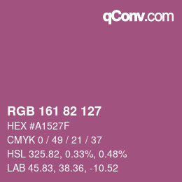 颜色代码: RGB 161 82 127 | qconv.com