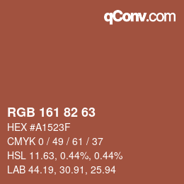 Color code: RGB 161 82 63 | qconv.com