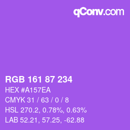 Color code: RGB 161 87 234 | qconv.com