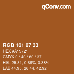 Color code: RGB 161 87 33 | qconv.com