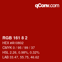 カラーコード: RGB 161 8 2 | qconv.com